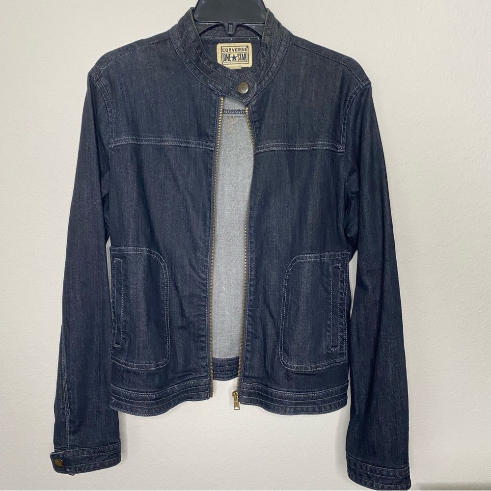 Converse vintage one star Dark Denim Jacket with zipper and pockets
